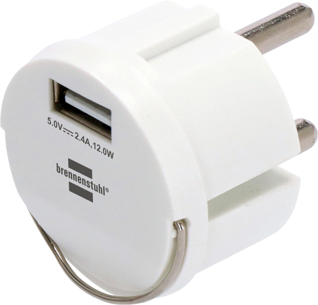 Stikkontaktadapter 230 V til USB-A 5 V IP20 - Brennenstuhl forfra