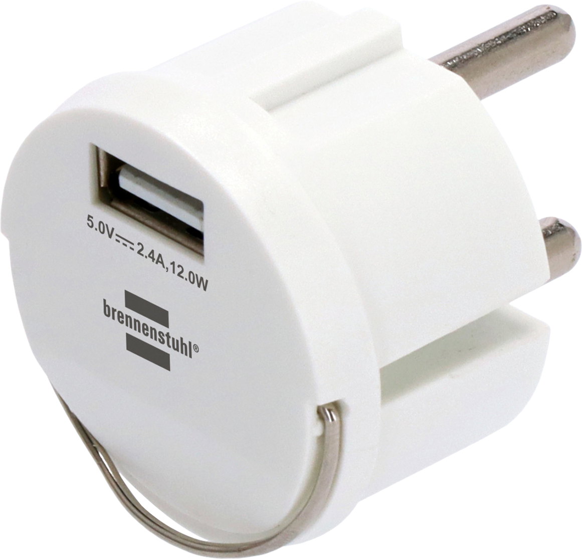 Stikkontaktadapter 230 V til USB-A 5 V IP20 - Brennenstuhl forfra