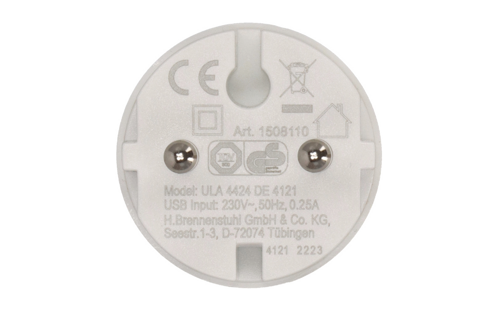Stikkontaktadapter 230 V til USB-A 5 V IP20 - Brennenstuhl bakside