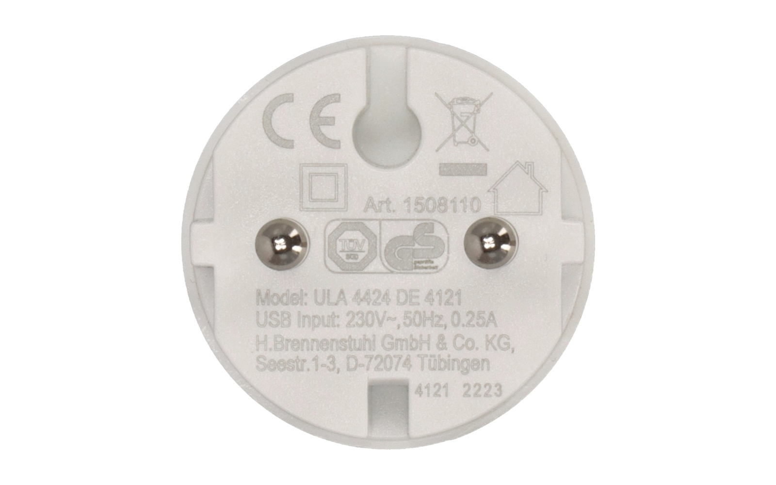 Stikkontaktadapter 230 V til USB-A 5 V IP20 - Brennenstuhl bakside