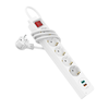 Stikkontaktlist 5-veis med USB-C USB-A Quick Charge hvit - Hama bakside