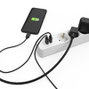 Montert Stikkontaktlist 5-veis med USB-C USB-A Quick Charge hvit - Hama i campingvogn