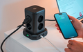 Stikkontakttårn 8-veis med USB-A og USB-C 3680 W - Brennenstuhl forfra