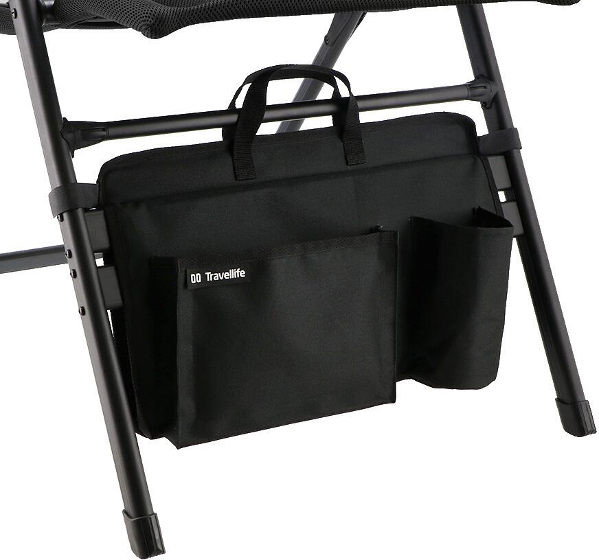 Stolorganiser 30,5x50 cm med koppholder, svart - forfra