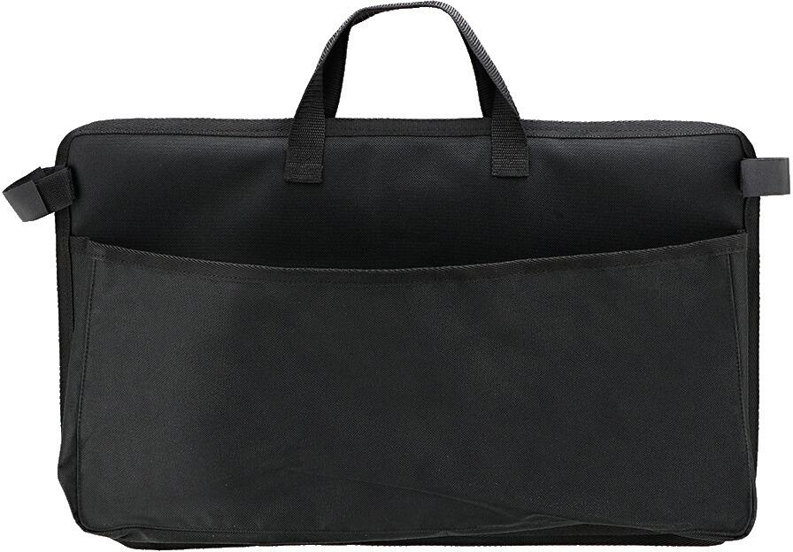 Stolorganiser 30,5x50 cm med koppholder, svart - nærbilde av stoff