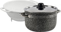 Stone Rock Pasta grytesett 3 deler med non-stick og integrert sil for camping