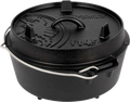 Støpejernsgryte dutch oven 3,5 liter med lokk og ben Petromax forfra