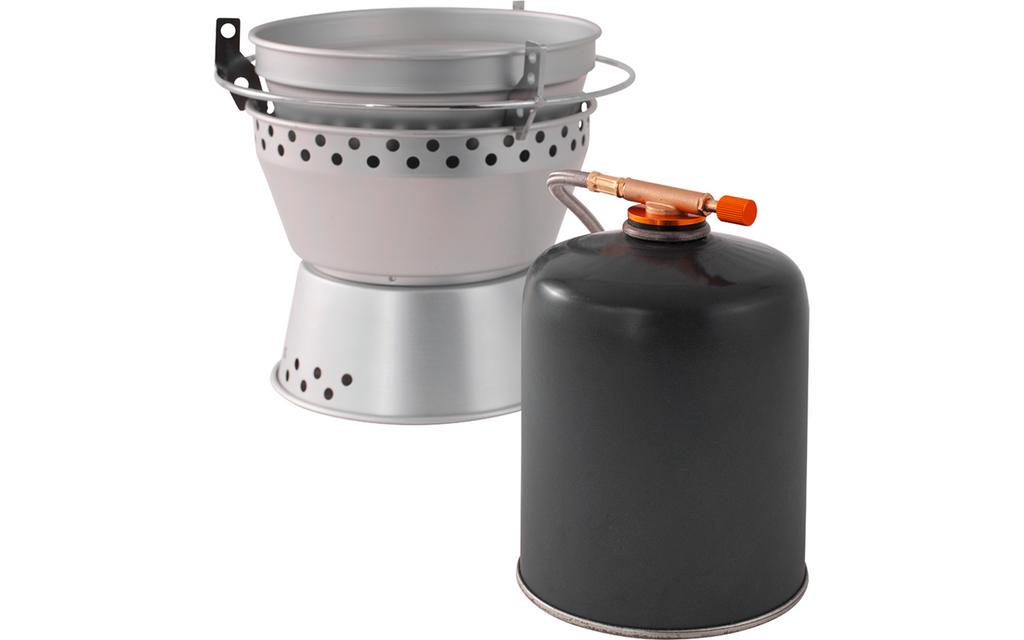Stormkoker og kokesett med vindskjerm 1600 W - Easy Camp detalj av gassbrenner