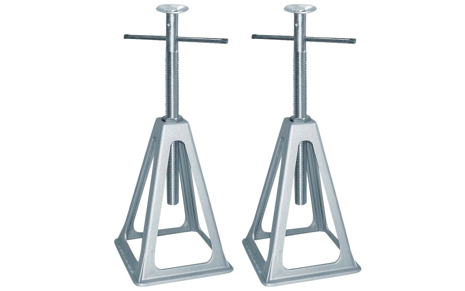 Støttebukksett i aluminium høydejusterbar 28-43 cm for campingvogner og bobiler