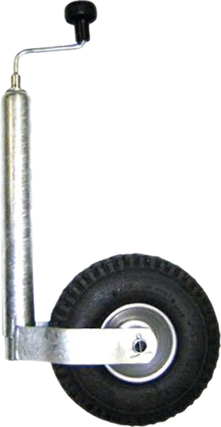 Støttehjul galvanisert med lufthjul 260x85 mm 150 kg - moog for tilhengerstøtte