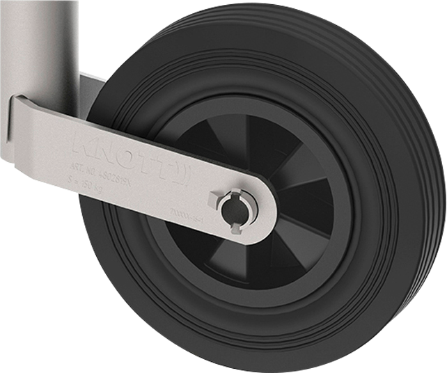 Støttehjul TK48 200x50 mm med plastfelg for tilhenger Knott GmbH forfra