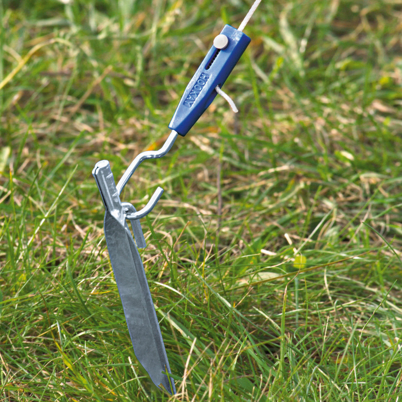 Strammekrok med fjær for tau og liner 3-6 mm, sølv for enkel taujustering