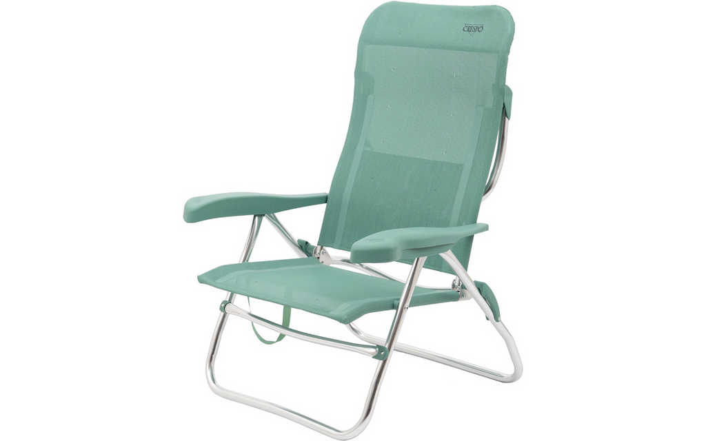 Strandstol AL/223-M-07 aluminium 7 posisjoner grønn bakside