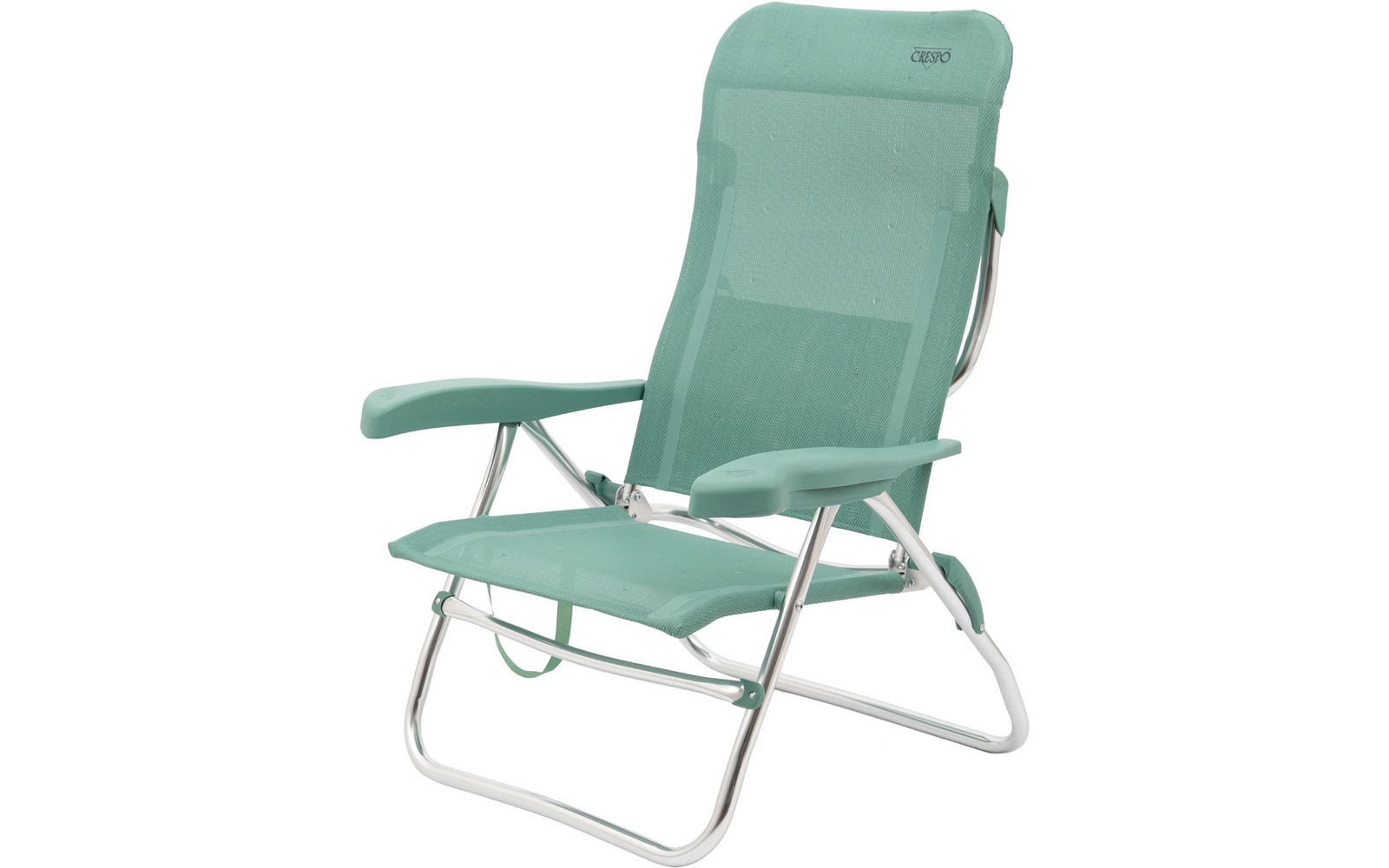 Strandstol AL/223-M-07 aluminium 7 posisjoner grønn bakside