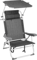 Strandstol Makai med avtagbart soltak aluminium 4,4 kg Brunner forfra