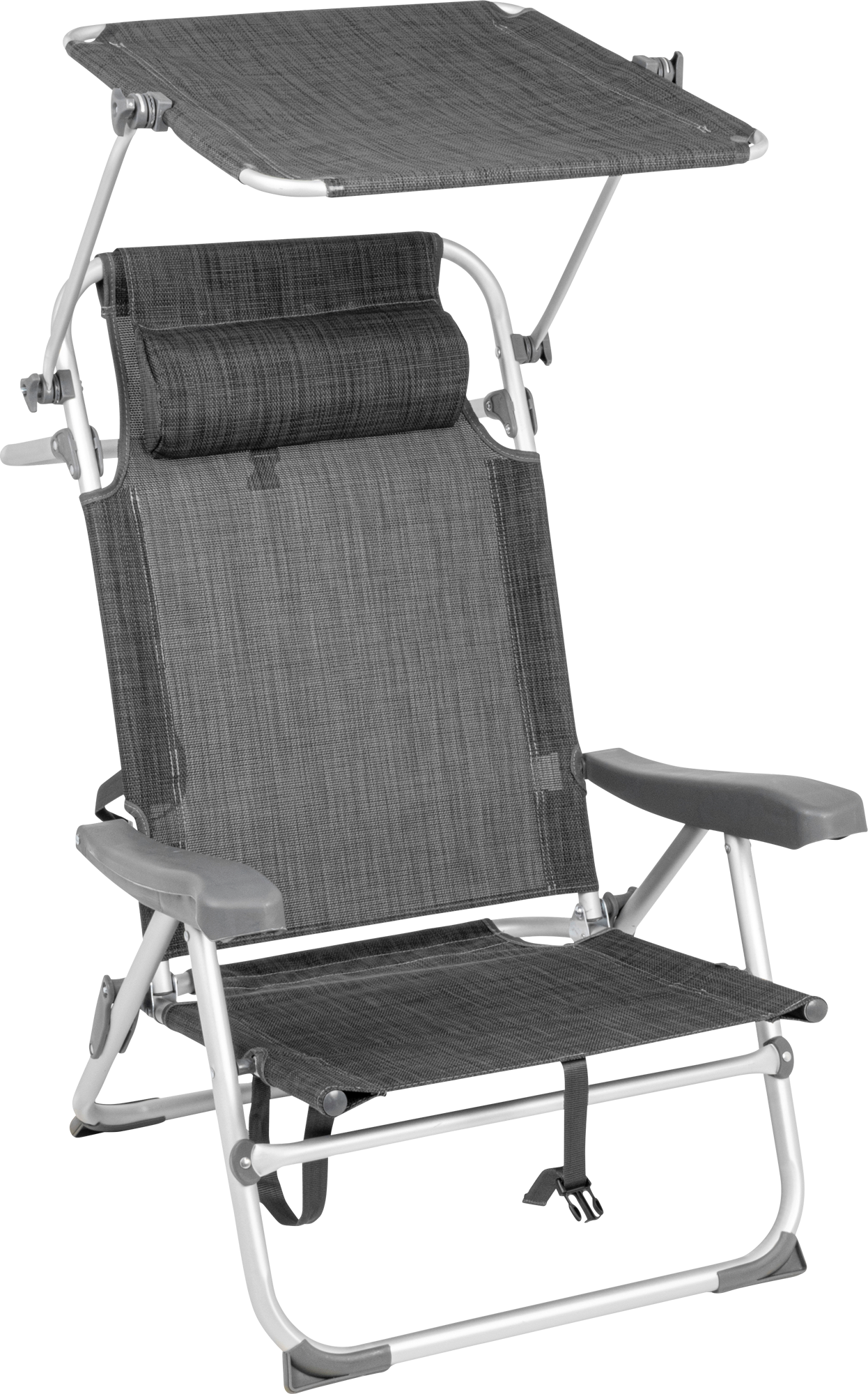 Strandstol Makai med avtagbart soltak aluminium 4,4 kg Brunner forfra