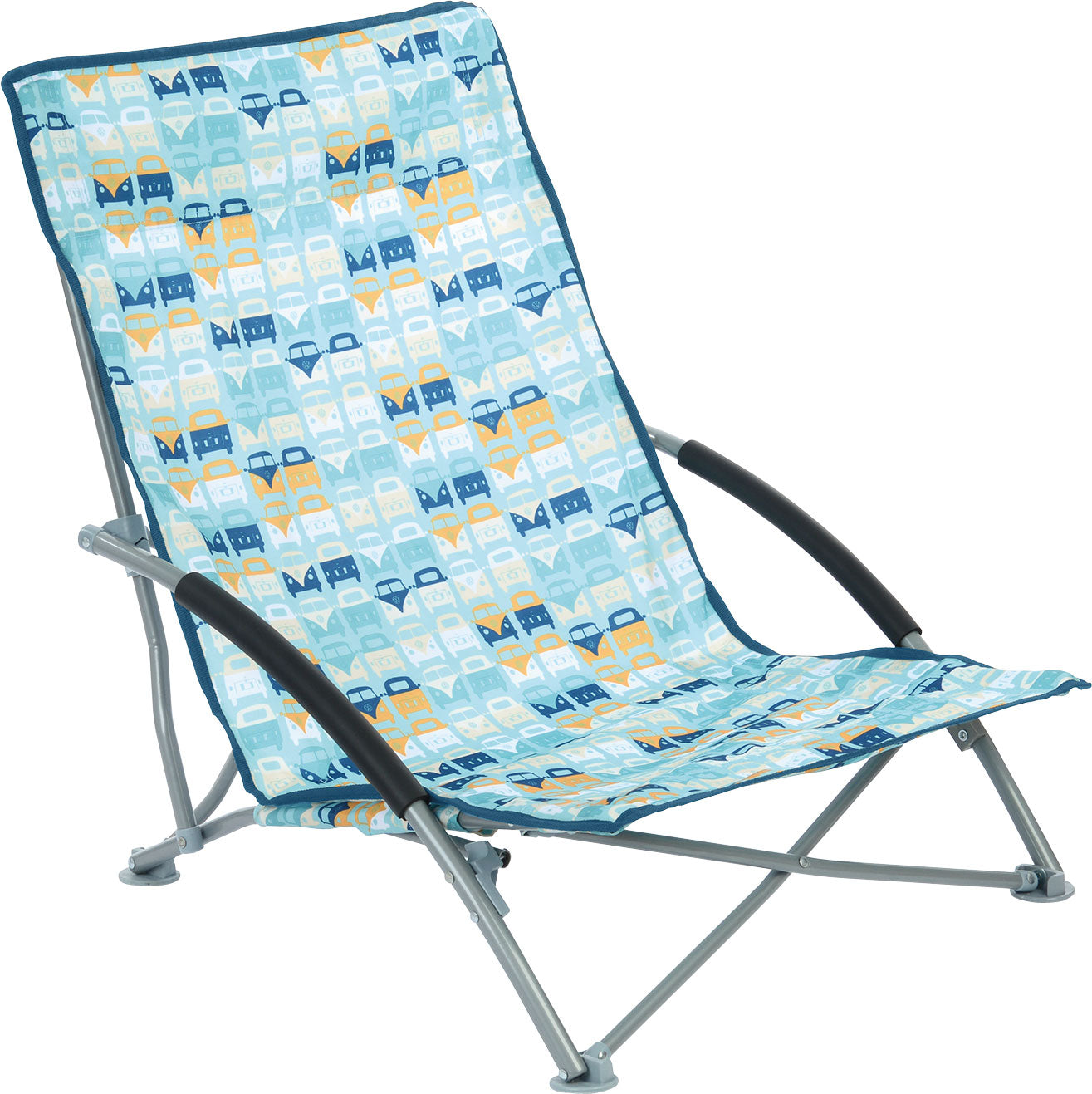 Strandstol T1 Multibulli sammenleggbar med bæreveske i blått VW Collection design