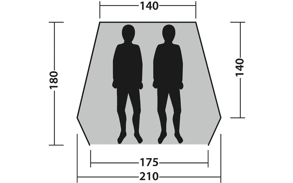 Strandtelt Beach Shelter Compton 2 for 2 personer UV 3,6 kg - Outwell sett bakfra med lufteåpning