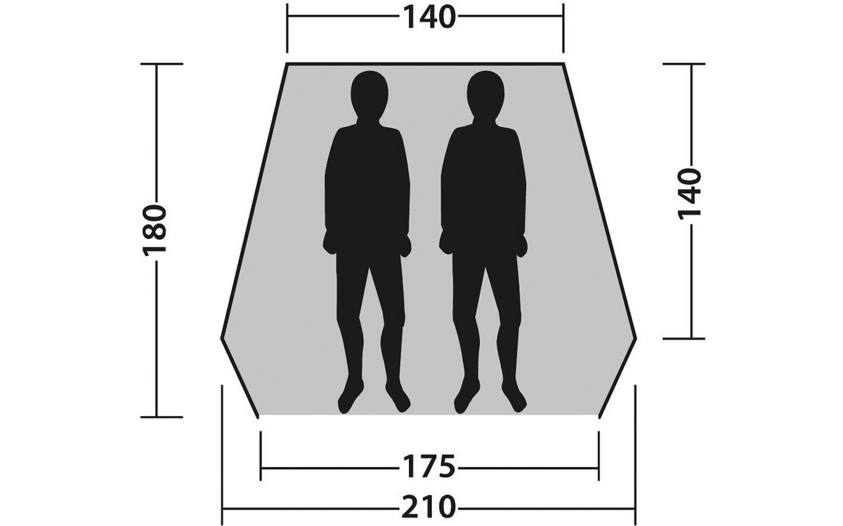 Strandtelt Beach Shelter Compton 2 for 2 personer UV 3,6 kg - Outwell sett bakfra med lufteåpning