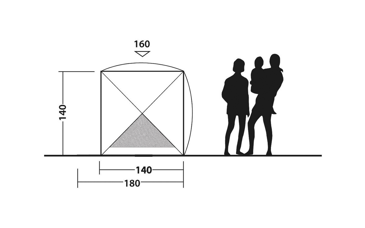 Strandtelt Beach Shelter Compton 2 for 2 personer UV 3,6 kg - Outwell, nærbilde av hjørnelomme for sand