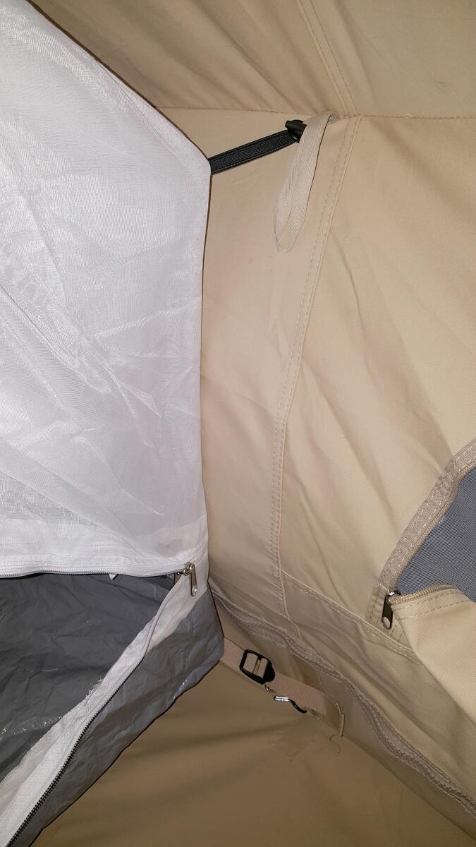 Streeterville innertelt for 3 personer 200x400 cm bomull beige materialdetalj