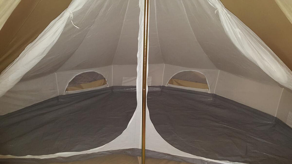 Streeterville innertelt for 3 personer 200x400 cm bomull beige oppbevaringslommer