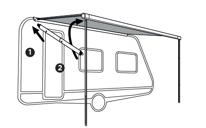 Strekkstang aluminium uttrekk 2,5 m for Omnistor 1200 fra Thule