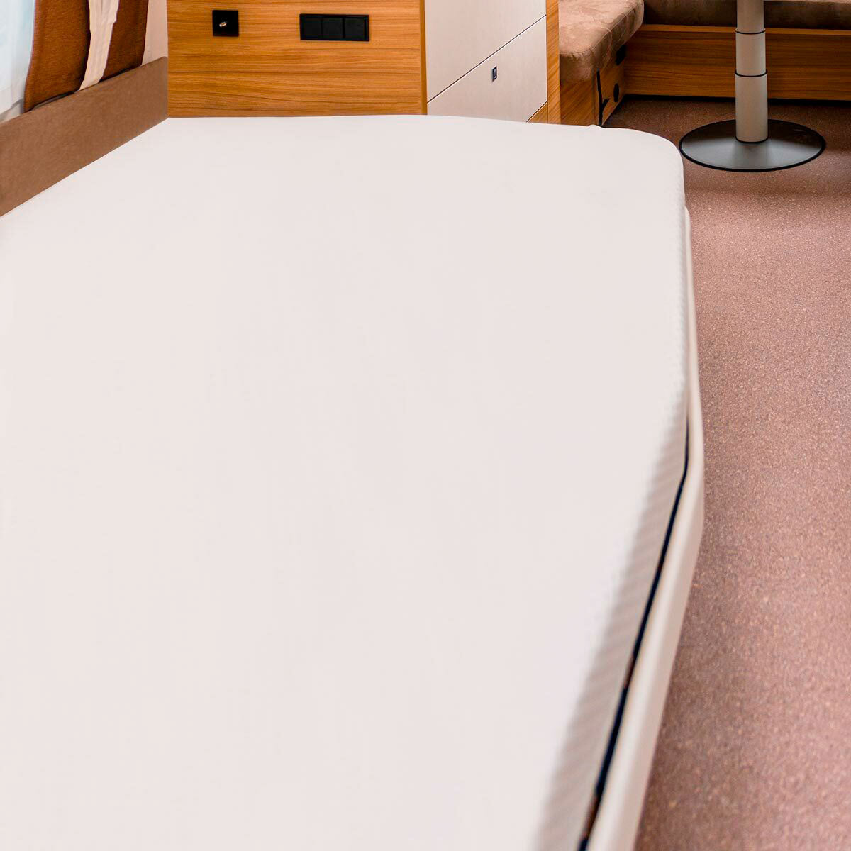 Stretchlaken molton for fransk seng 137x195 cm hvit sett forfra