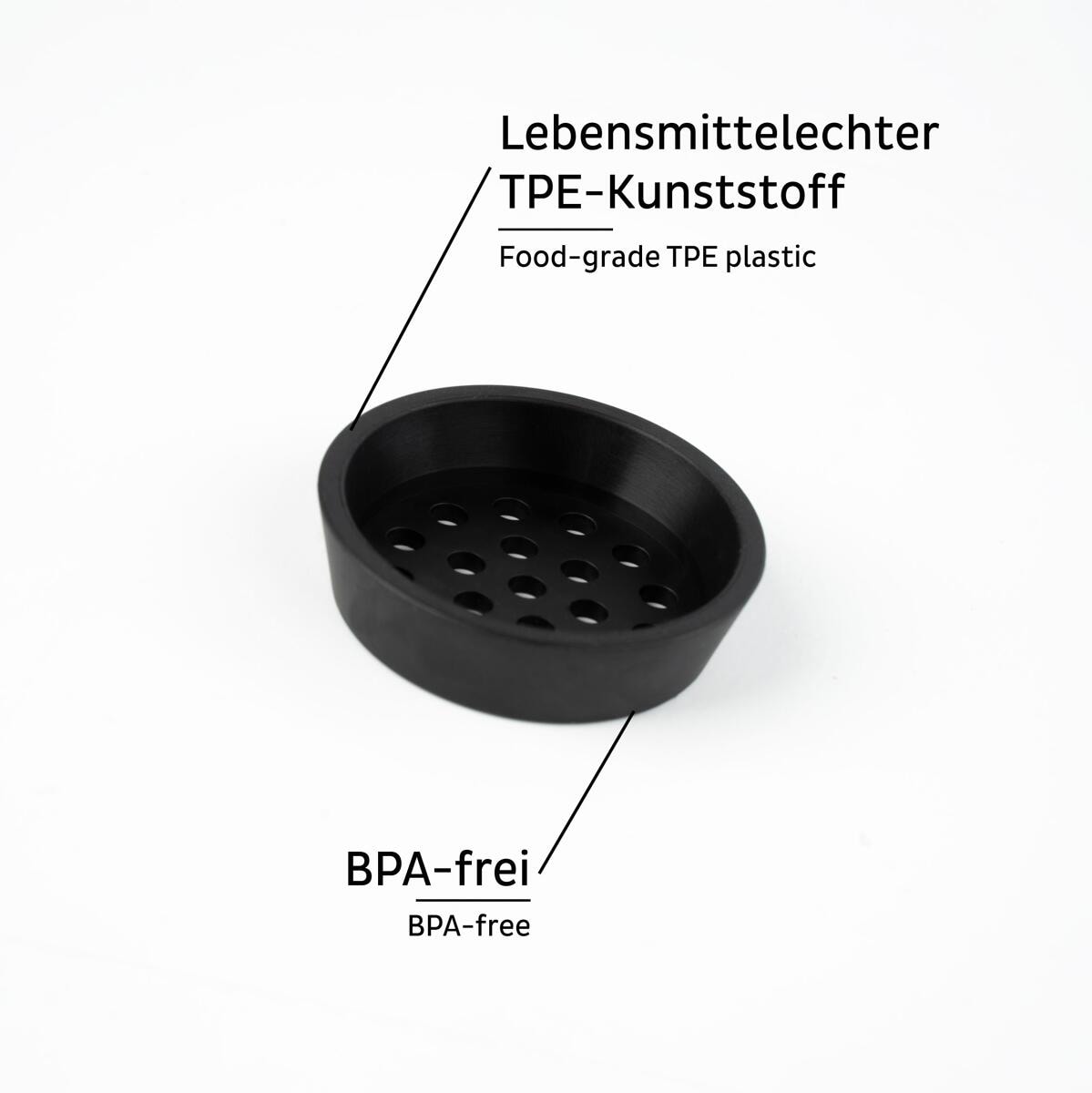 Strøinnsats for 125/192 ml magnetglass svart - Silwy bakside