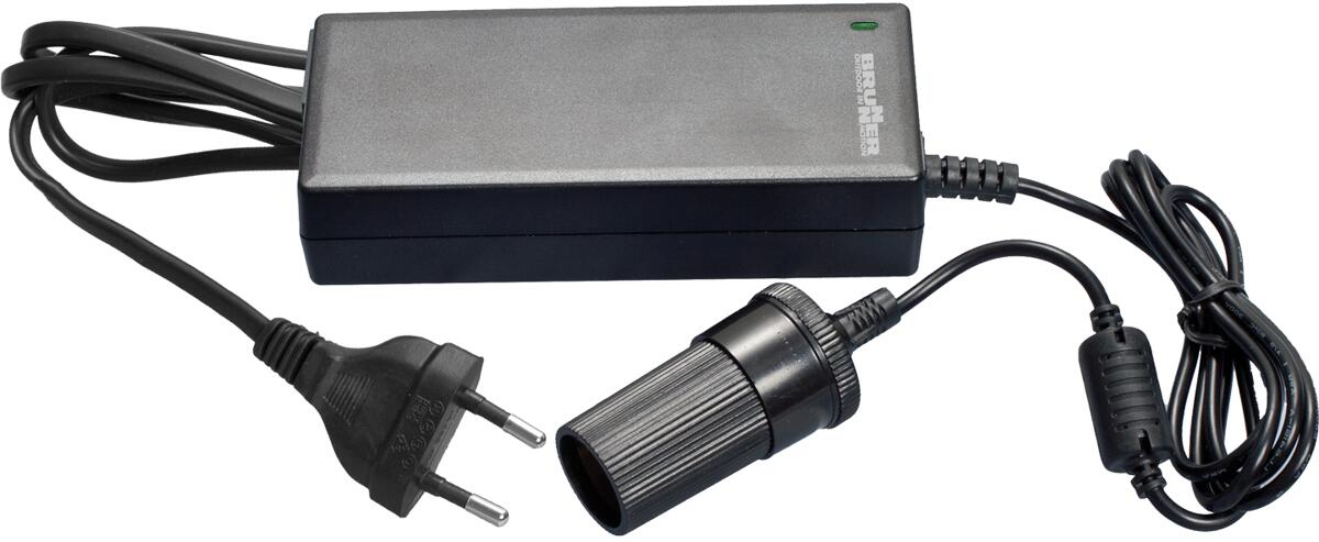 Strømadapter 220/12V 72W for termoelektrisk kjøleboks - Brunner forfra