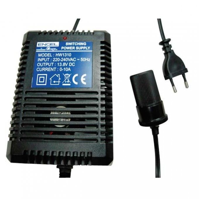 Strømforsyning HW-1310 230V til 12V DC 6A - Engel front