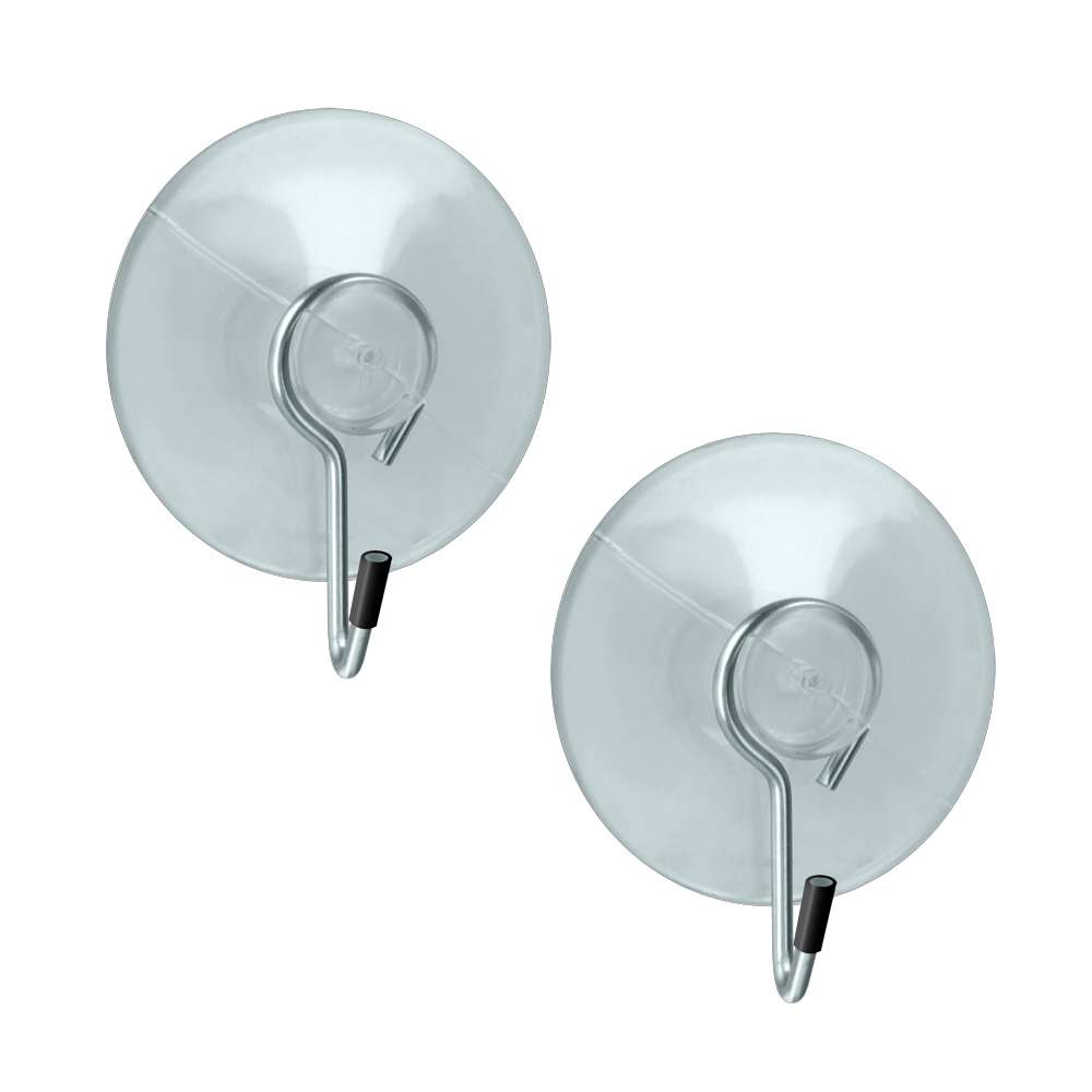 Sugekopp-kroker transparent med stålkrok 4 cm 2-pk fra Metaltex