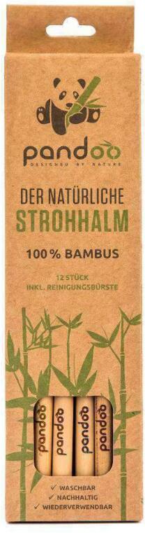Sugerør i bambus for cocktails 14cm, 12 stk - Pandoo forfra