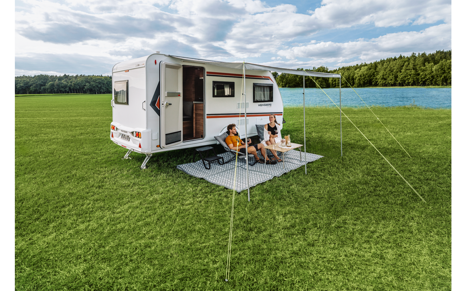 SunRoof solseil for buss og campingvogn 260x240 cm polyester festemateriale