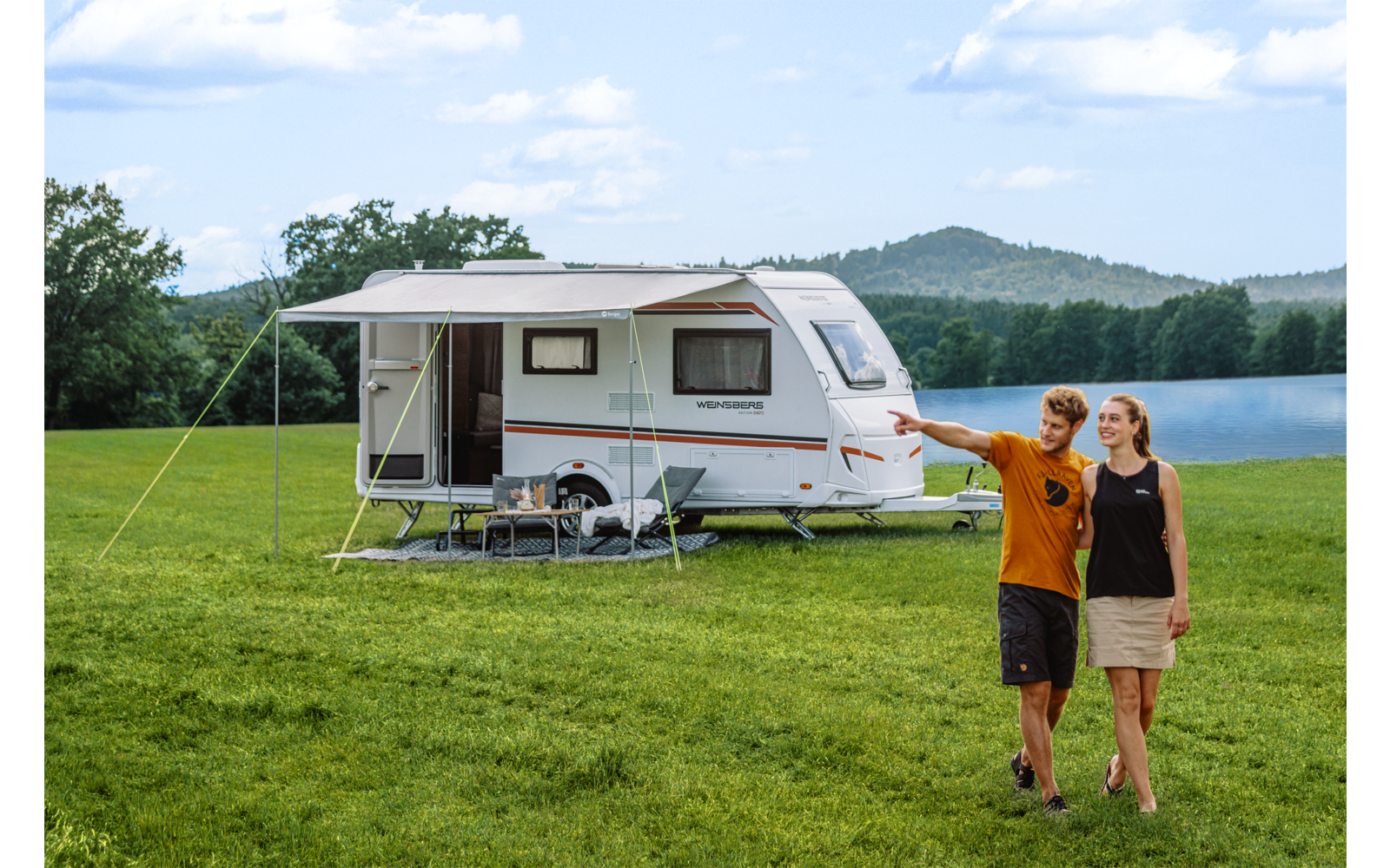 SunRoof solseil for buss og campingvogn 260x240 cm polyester pakkpose