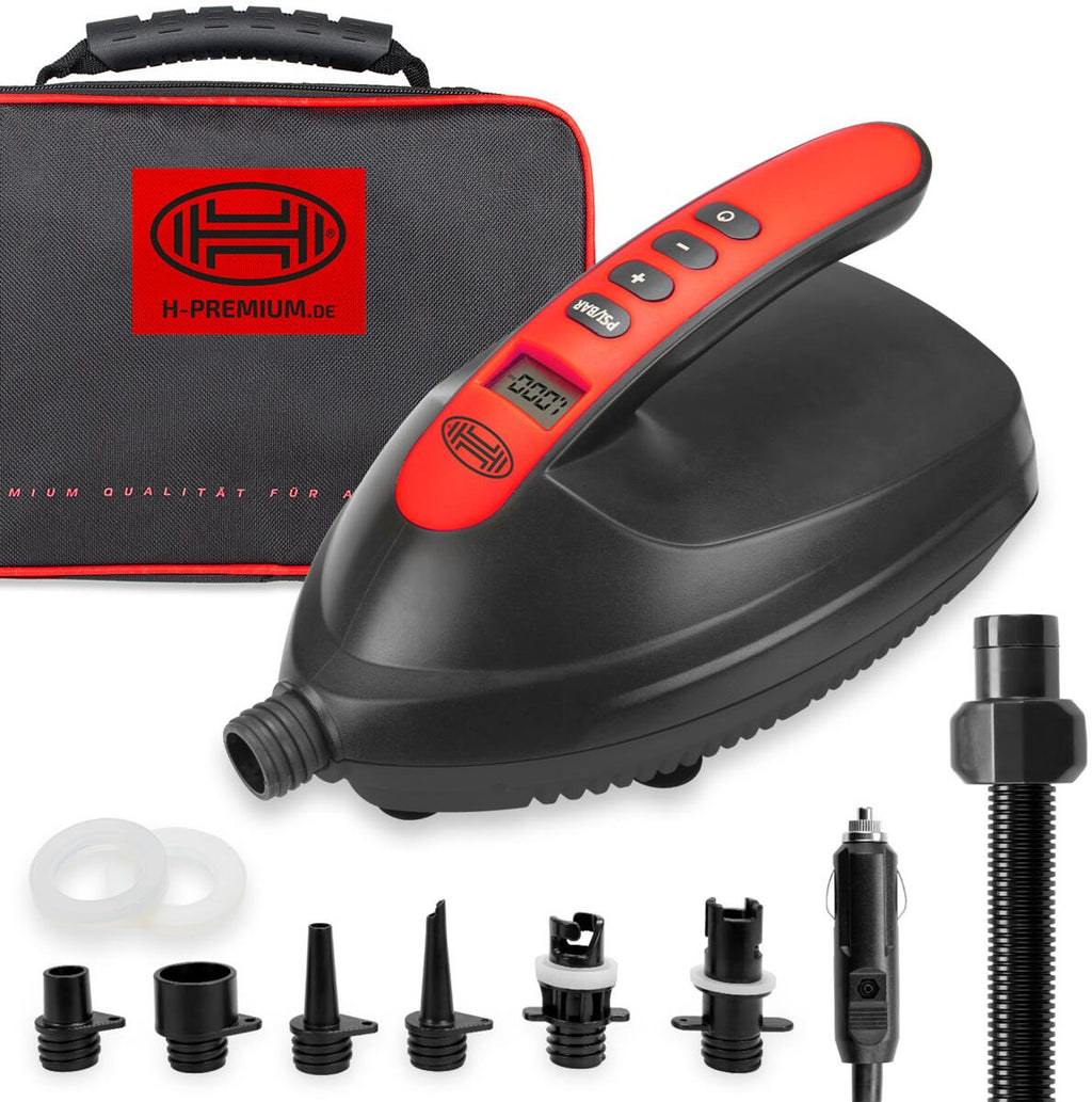 SUP-kompressor 12V 70 l/min 16 psi med LCD-display - Heyner i bruk utendørs
