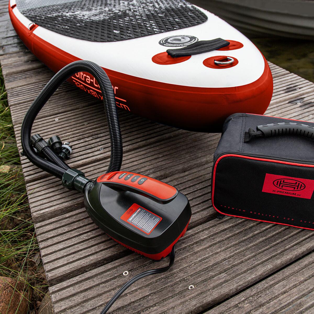 SUP-kompressor 12V 70 l/min 16 psi med LCD-display - Heyner bakside
