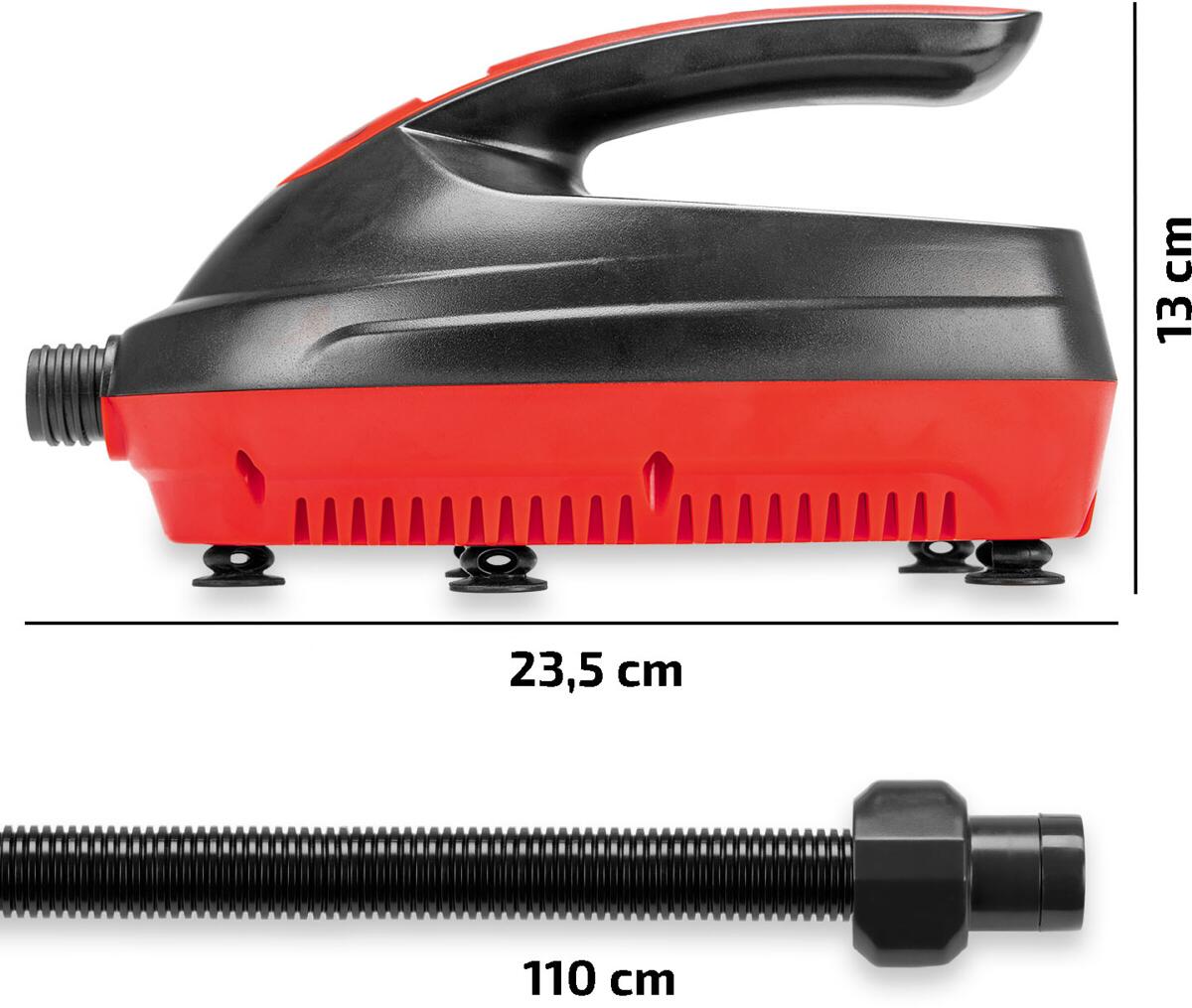 Nærbilde av adaptere til SUP-kompressor 12V 70 l/min 16 psi med LCD-display - Heyner