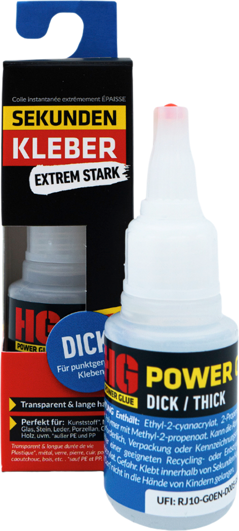 Superlim tyktflytende 20 g transparent - HG Power Glue forpakning