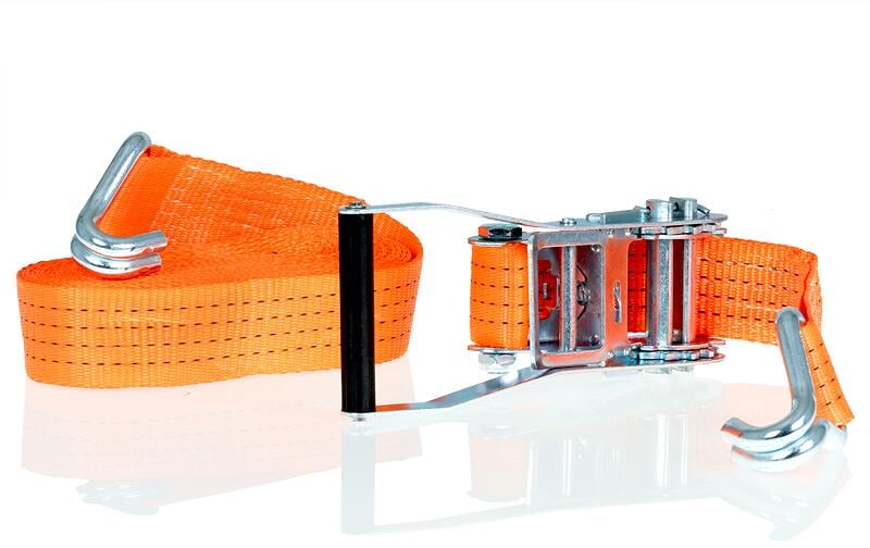 Surrebelte 4t, 8 m x 50 mm, polyester med stålkroker forfra