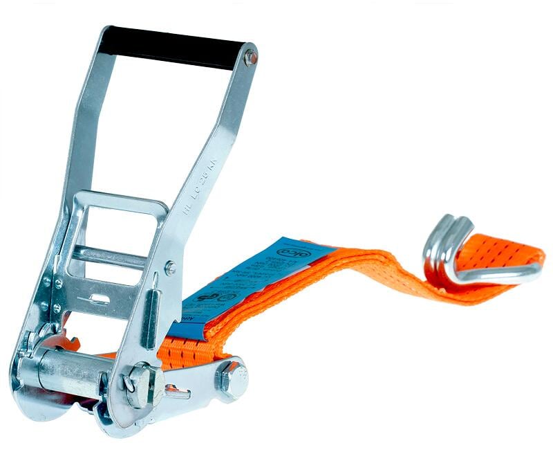 Surrebelte 4t, 8 m x 50 mm, polyester med stålkroker bakside
