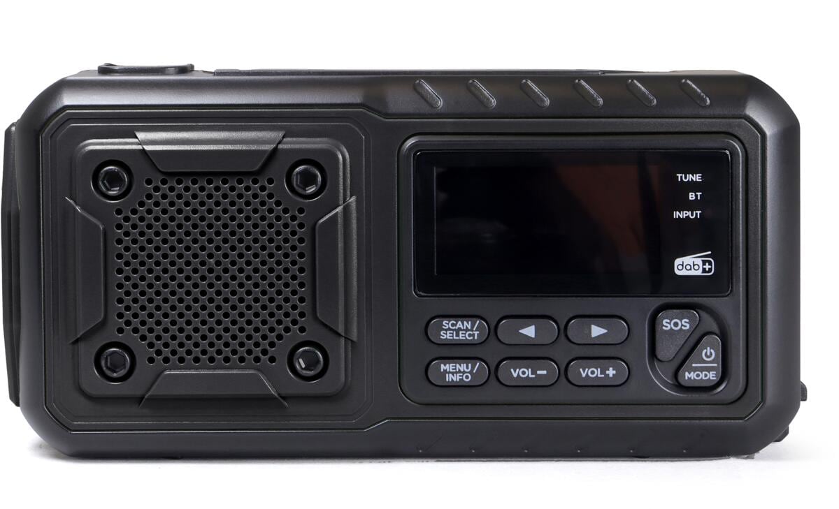 Sveivradio DAB+ med solcelle, lommelykt og powerbank - BasicNature med tilkoblinger