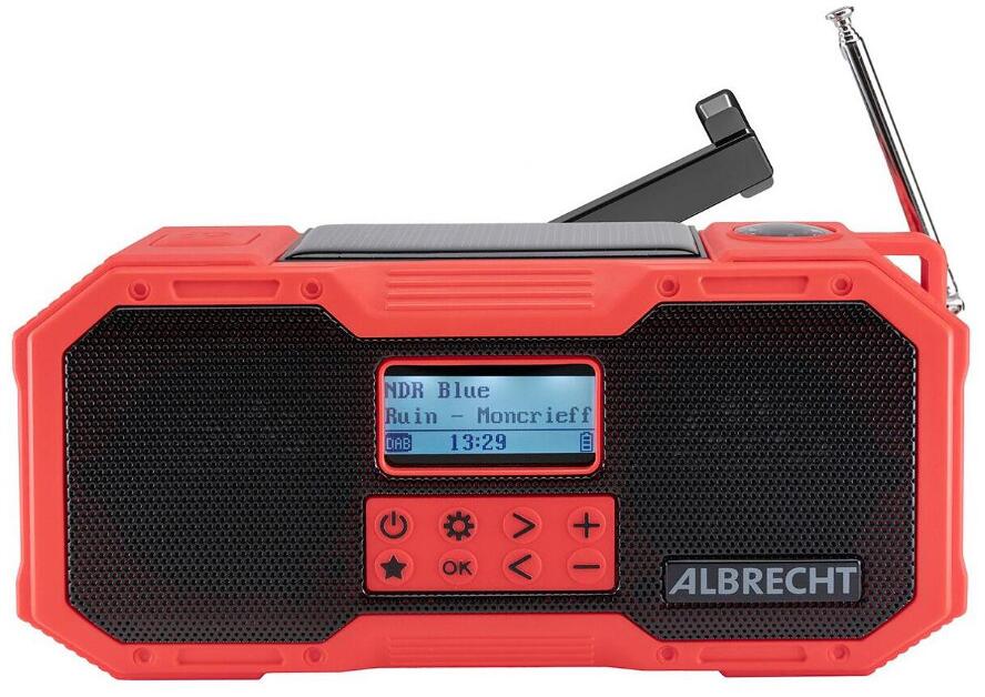 Sveivradio DAB+ med lommelykt og solcelle 4000 mAh front