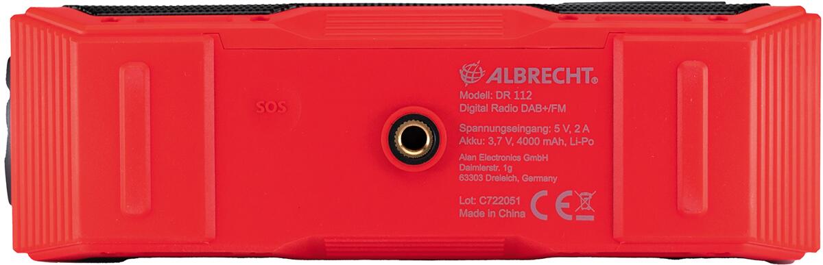 Sveivradio DAB+ med lommelykt og solcelle 4000 mAh nærbilde av lommelykt