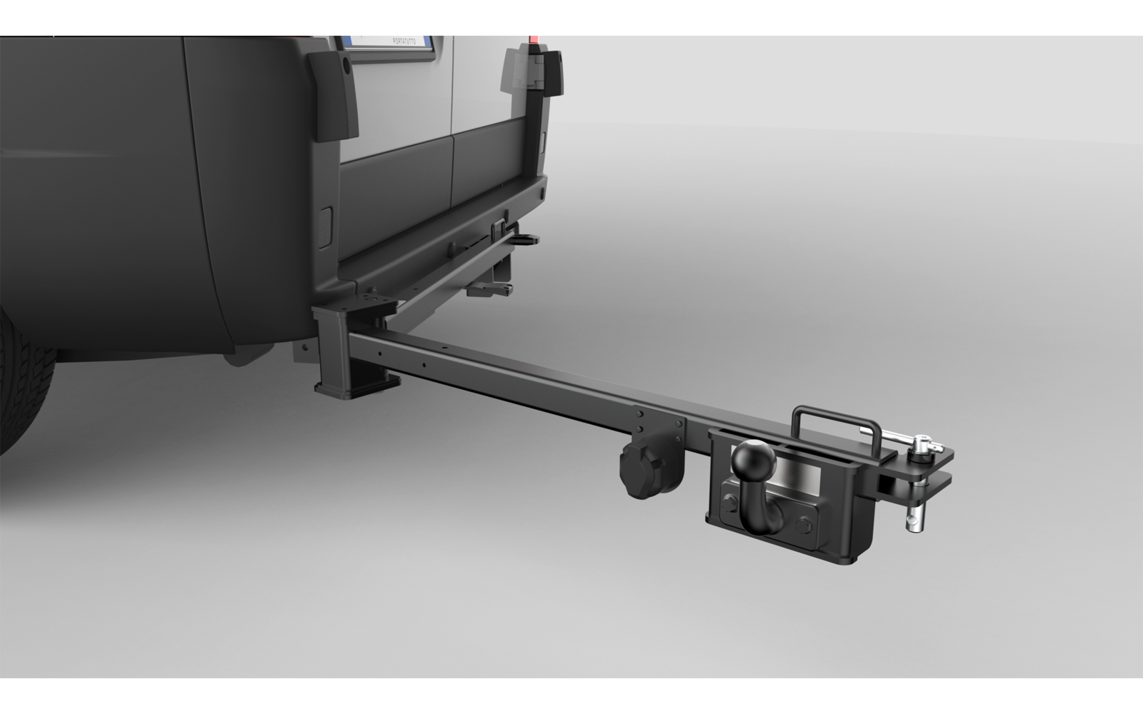 Detalj av Svingadapter Mose for sykkelstativ på tilhengerfeste, Fiat Ducato - Fabbri