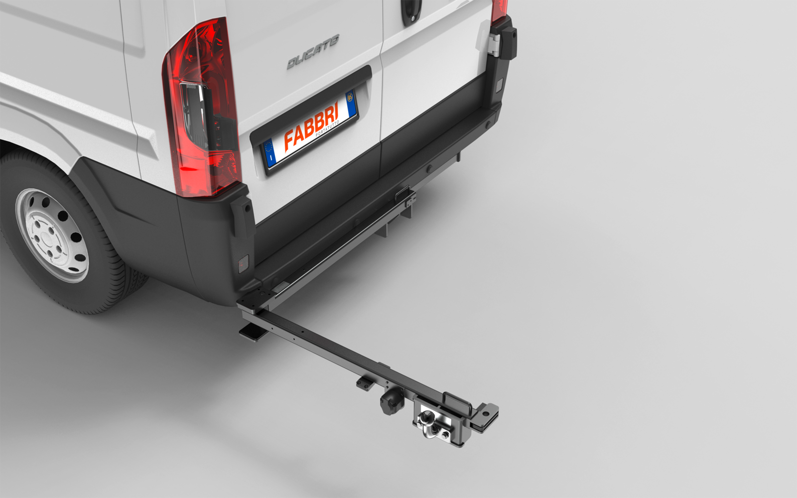 Svingadapter Mose for sykkelstativ på tilhengerfeste, Fiat Ducato - Fabbri sideprofil