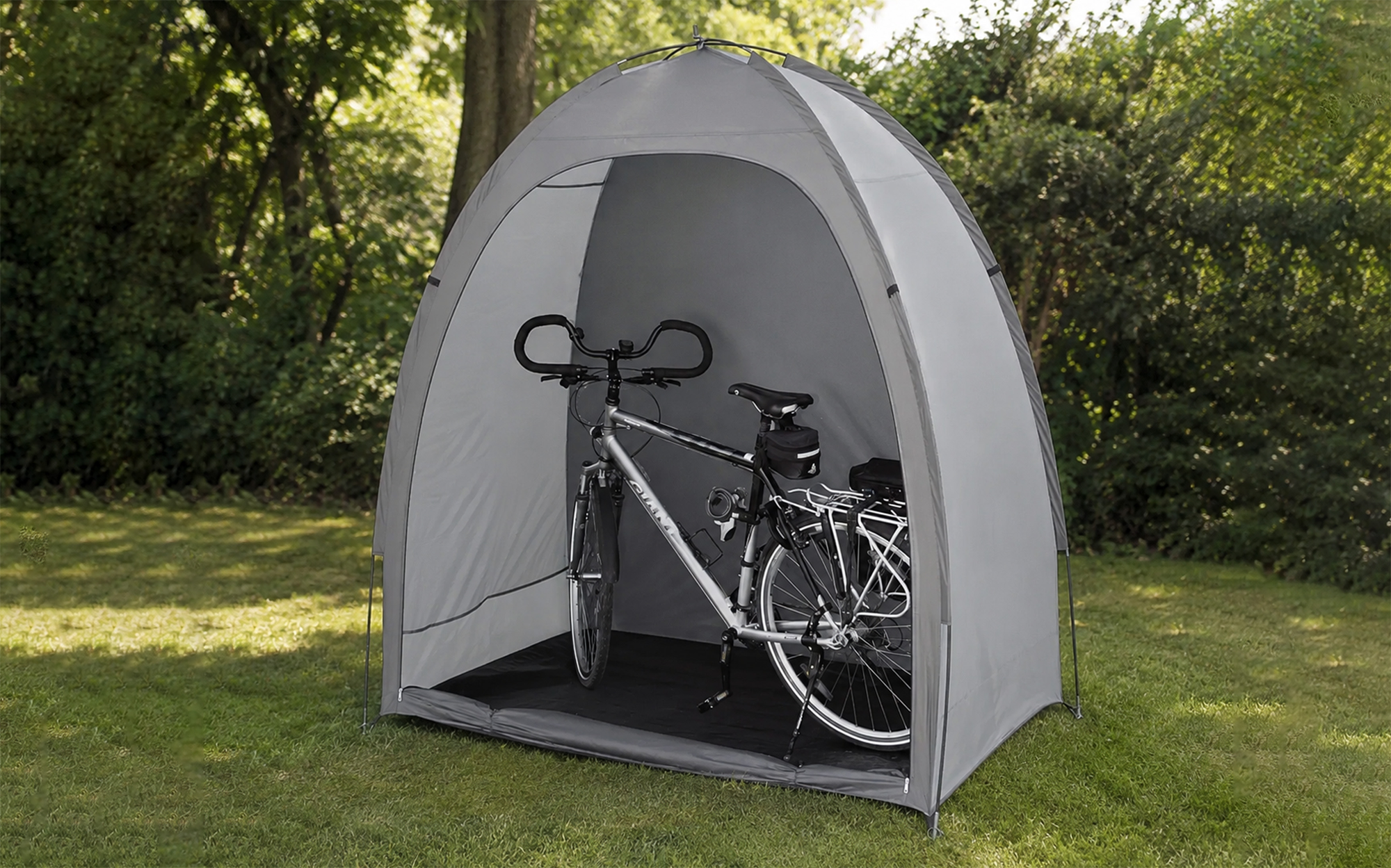 Sykkel- og lagertelt 180x85x185 cm grått - Bo-Camp forfra