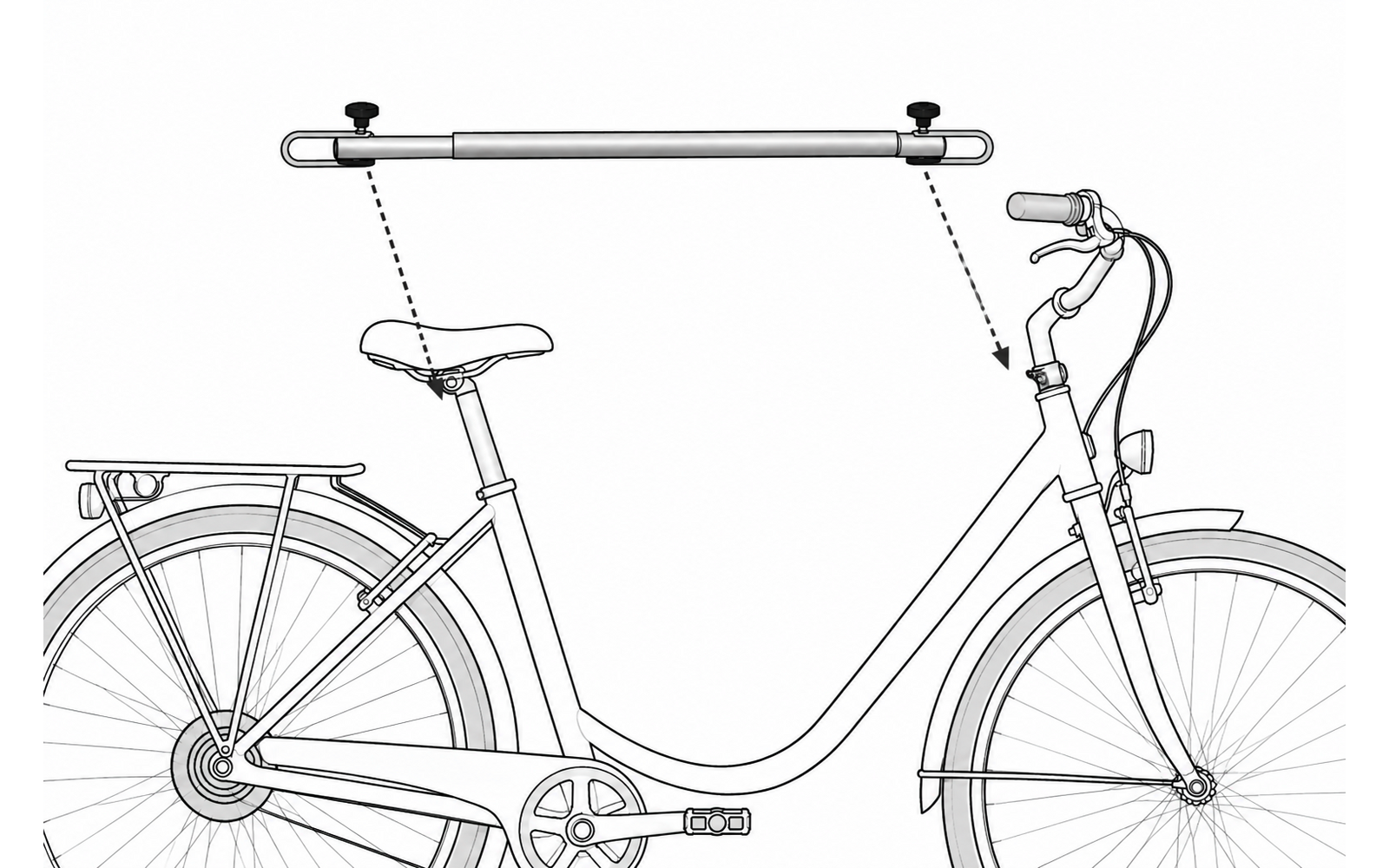 Sykkeladapter Ladies Bike Adapter for sykler uten overrør - Fabbri montert