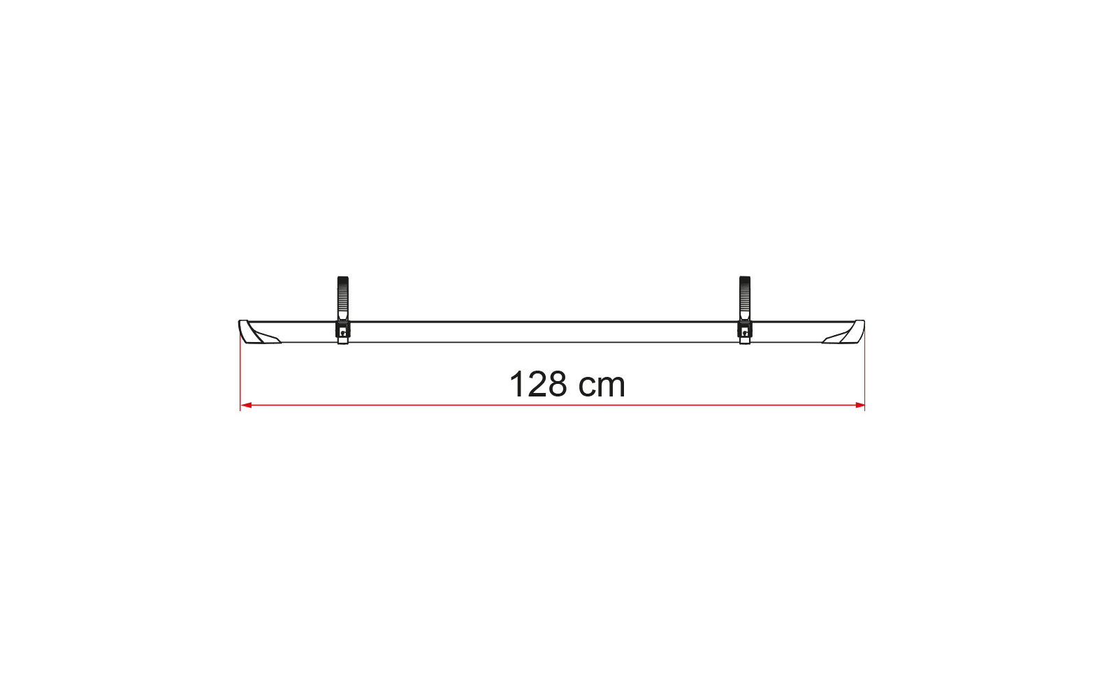 Detaljbilde av Sykkelskinne Rail Plus 128 cm sølv fra Fiamma