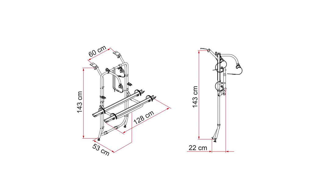 Detaljbilde av Sykkelstativ Carry-Bike for Vivaro/Trafic/Talento, 2 sykler - Fiamma